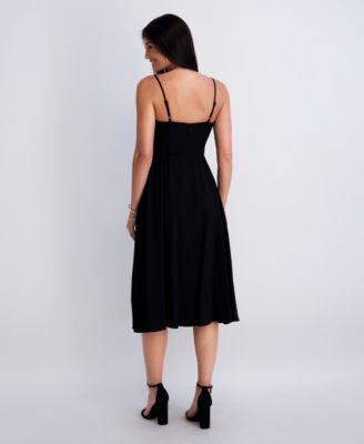 macy's black midi dress neck.Fitted through the chest and waist NWT $99 Karen Kane Macy's