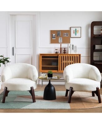 25.98'' Upholstered Fabric Accent Chairs Armchair (Set of 2)