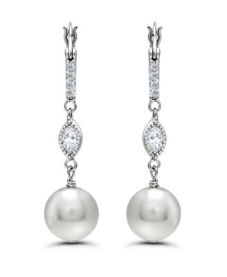 Christian Siriano New York Silver-Plated Marquise Cubic Zirconia Fancy Drop Earrings - Silver 24$