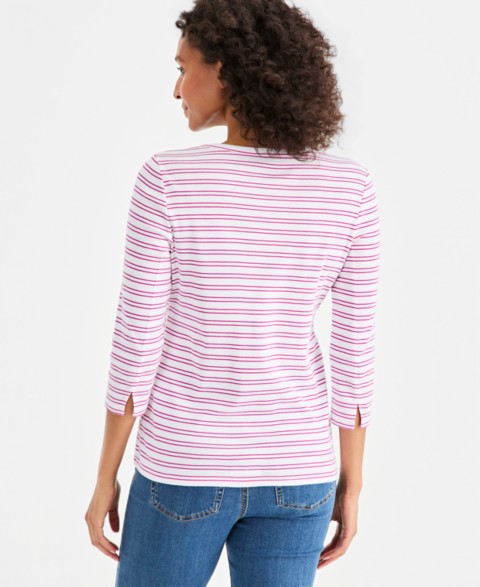 Женские платья Style & Co Women's Printed Pima Cotton 3/4-Sleeve Top
