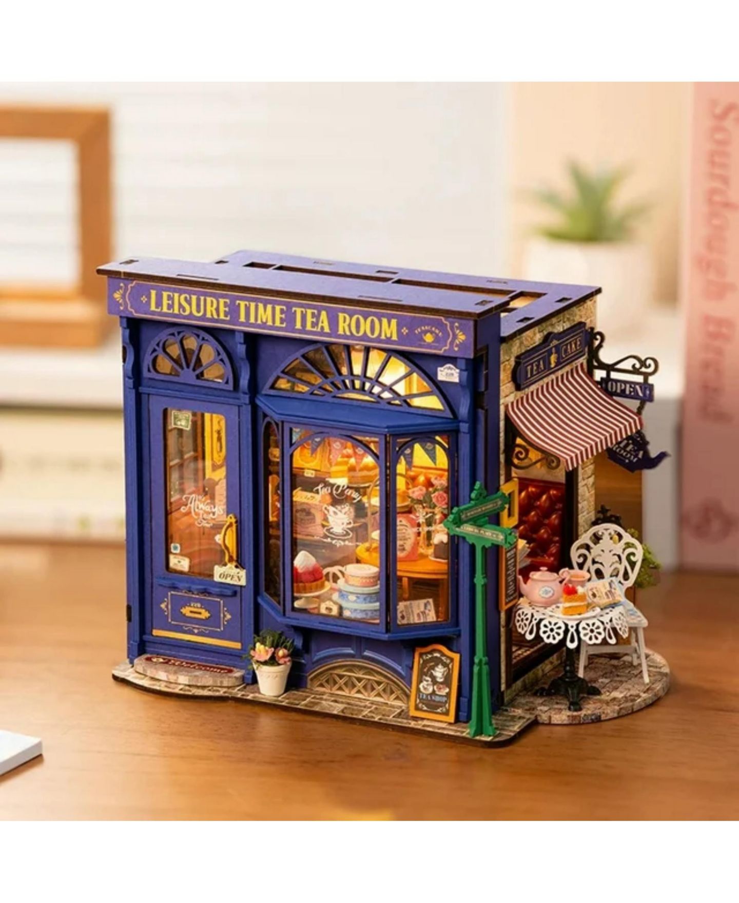 Миниатюрный DIY-домик Robotime Leisure Time Tea Room, 24 x 15.5 x 18 см, 5+ — фото 2