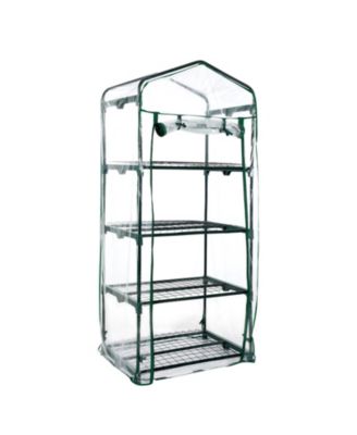 4-Tier Greenhouse with PE/PVC Base for Indoor and Outdoor Gardening.
