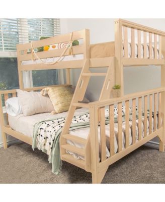 Max and Lily Bunk Bed Twin over Full Size, Solid Wood Scandinavian Style Bunk Beds for Kids