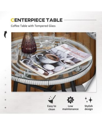 3 Piece Patio Set, PE Rat Table and Chairs,