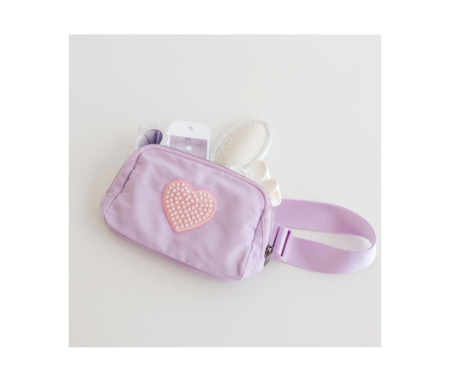 Детская сумка Sweet Wink Pearl Heart Patch Belt, цвет: Лавандовый — фото 4