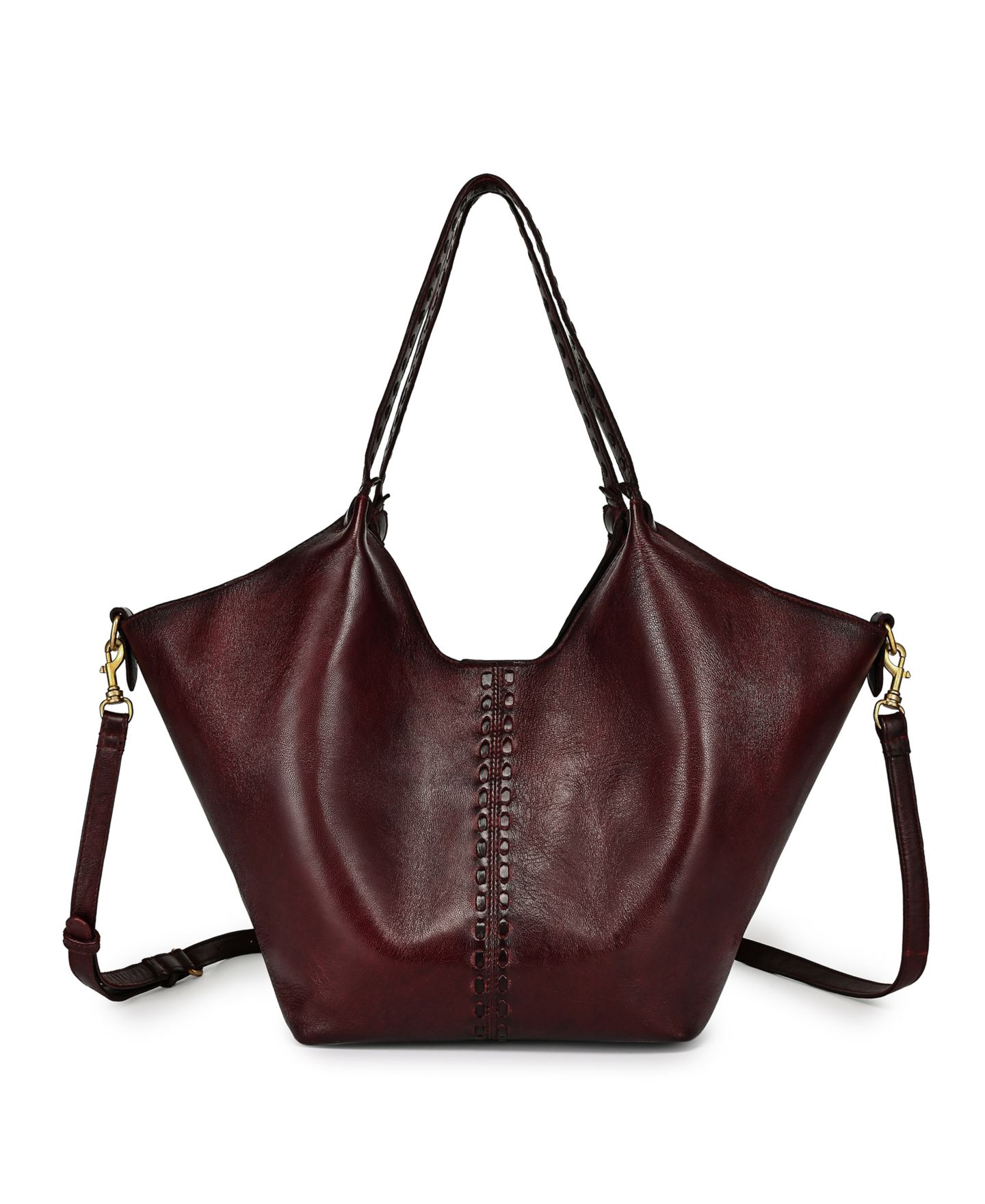 Женская сумка OLD TREND Wisteria Small Handwoven Tote Handbag, цвет: Бордовый красный — фото 1