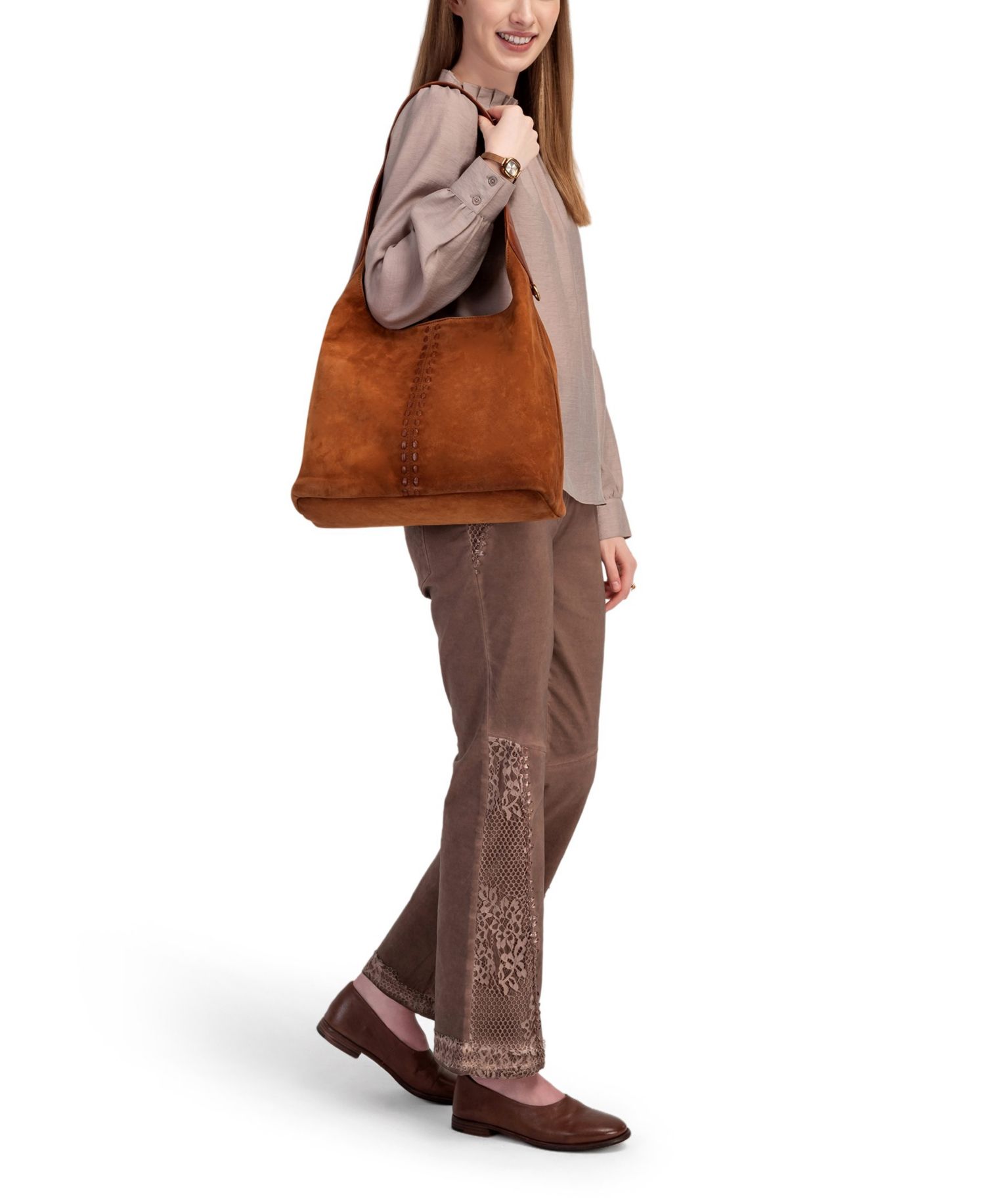 Hydrangea Medium Vintage Ombre Hobo Handbag