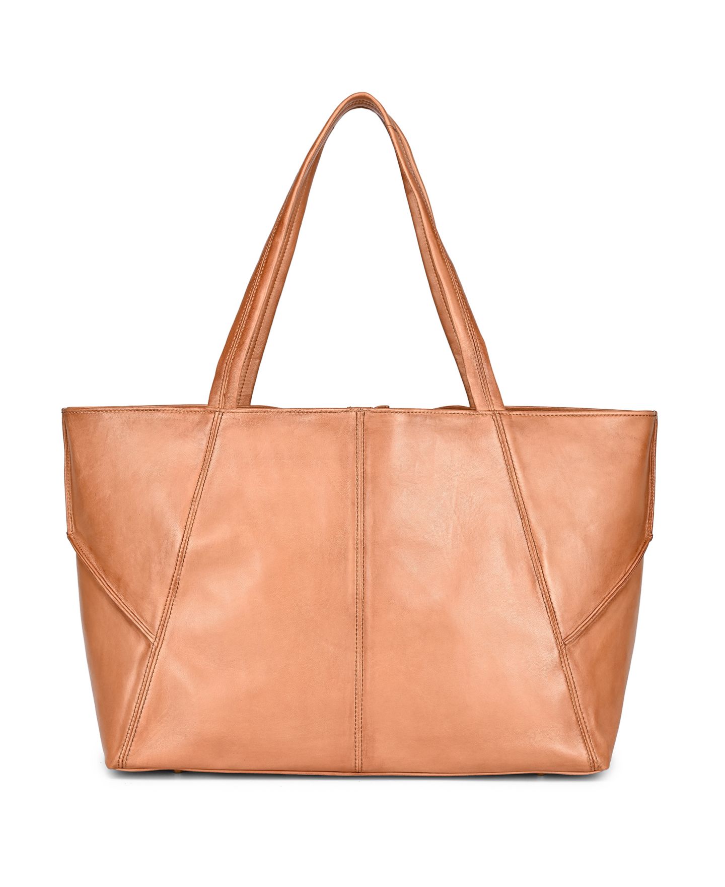 Женская сумка OLD TREND Wishbone Extra-Large Leather Carryall Tote Handbag, цвет: Сливочный жёлтый — фото 2
