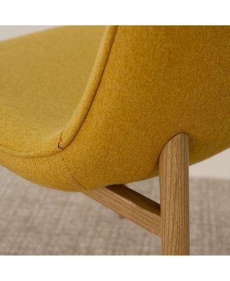 Linen Upholstered Kitchen and Dining Chairs Set of 4, Wood-Look Legs