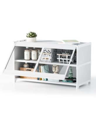 Hausource  Decorative Storage Cabinet Accent Display Cabinet with Adjustable Shelves