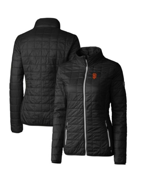 Женские куртки Cutter & Buck Women's Black San Francisco Giants Rainier PrimaLoft Eco Full-Zip Puffer Jacket