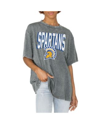 Women's Gray San Jose State Spartans Solid Defense Oversized T-Shirt