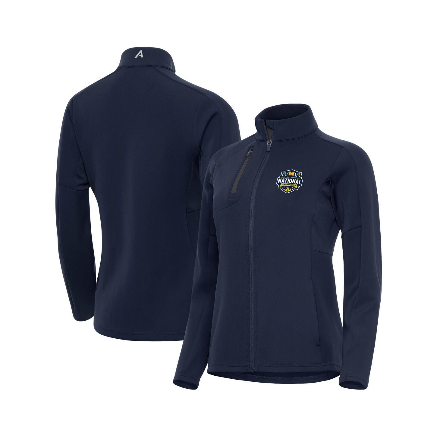 Женская куртка Antigua Navy Michigan Wolverines 2026 NCAA Basketball National Champions Generation Full-Zip — фото 1