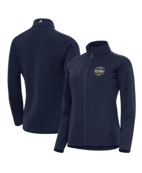 Женские куртки Antigua Women's Navy Michigan Wolverines 2026 NCAA Men's Basketball National Champions Generation Full-Zip Jacket