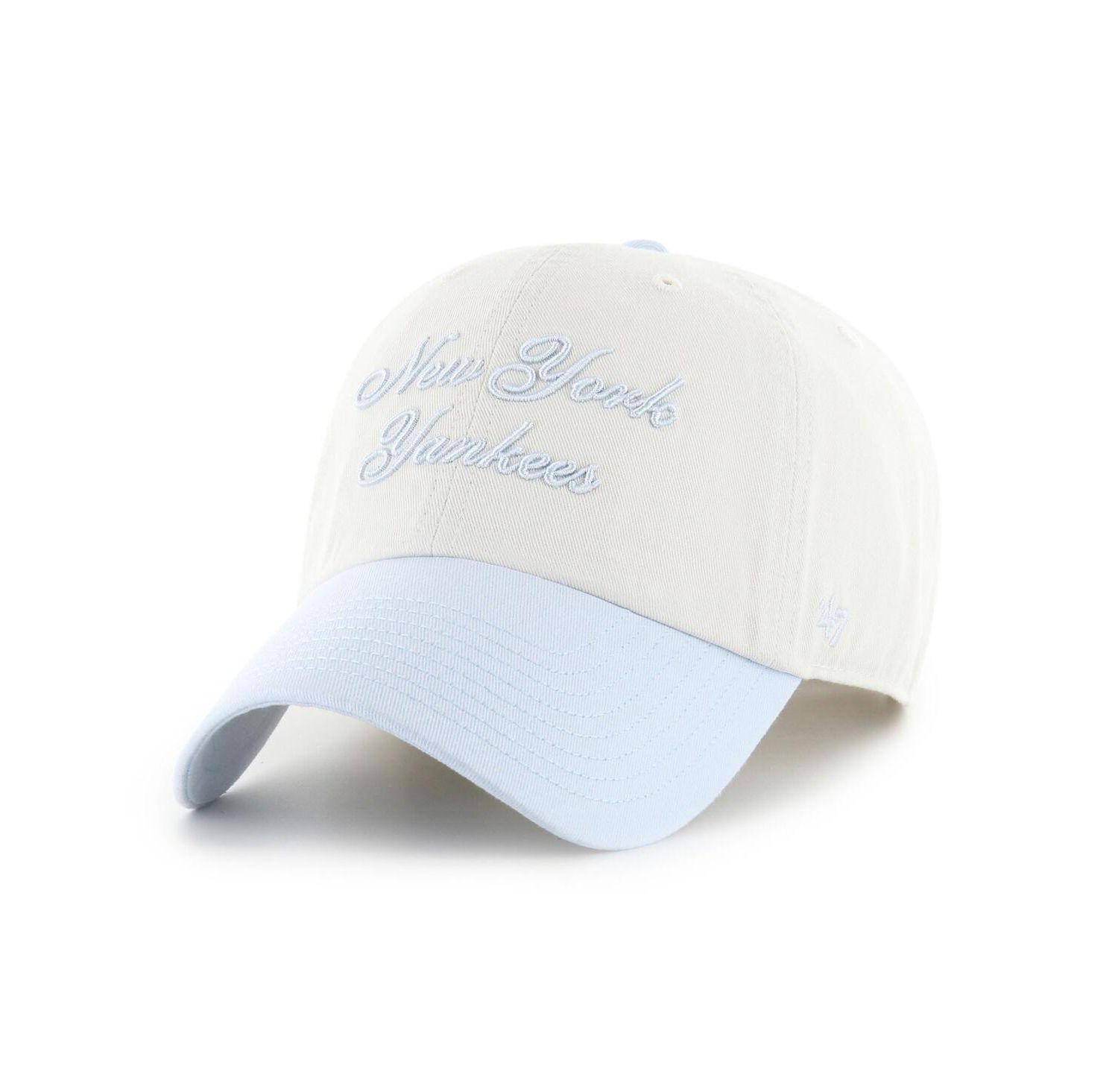 Women's White/Light Blue New York Yankees Gelato Two-Tone Clean Up Adjustable Hat