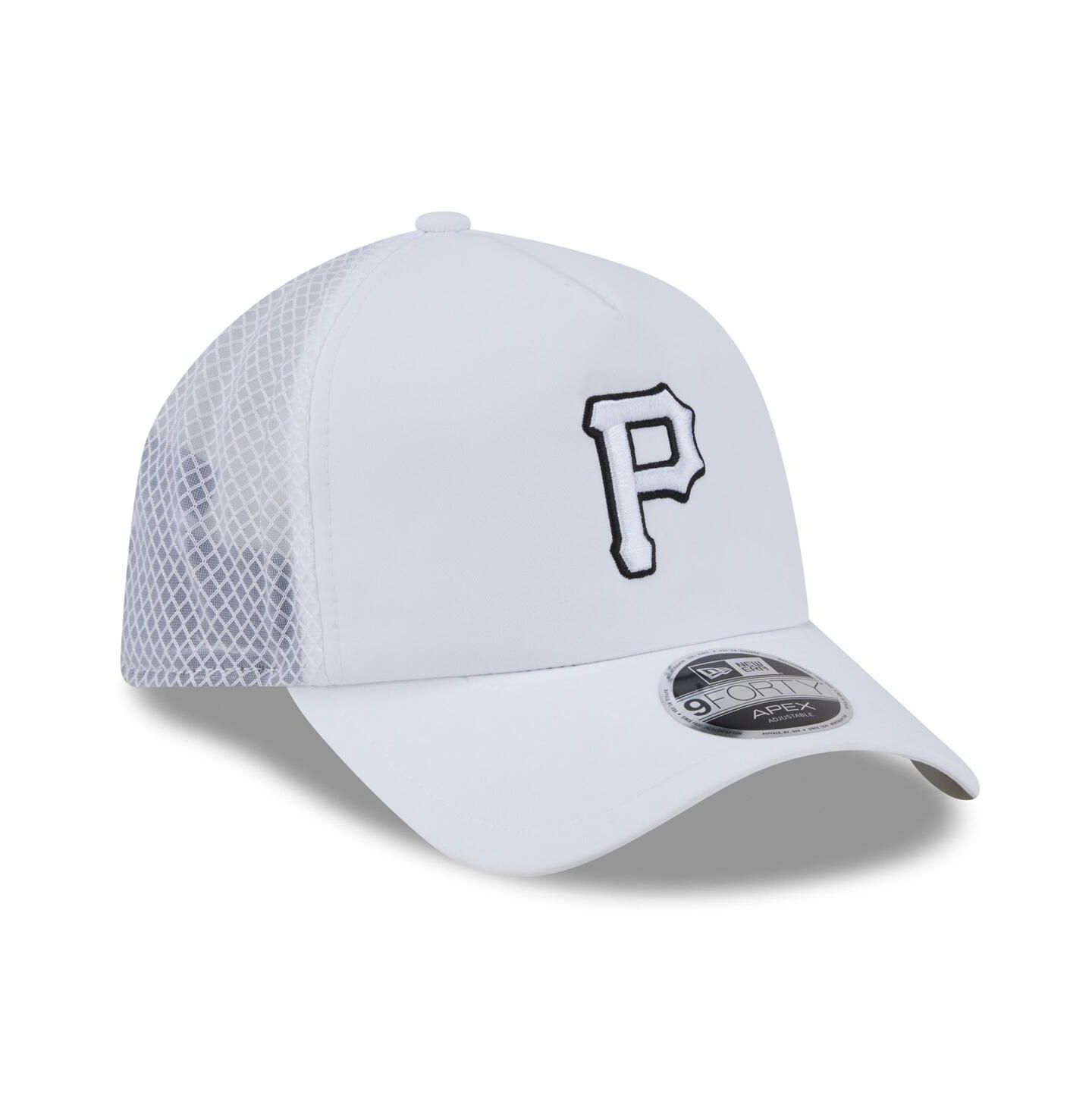 Мужская кепка New Era White Pittsburgh Pirates 2026 Batting Practice Apex 9FORTY Adjustable Trucker Hat — фото 2