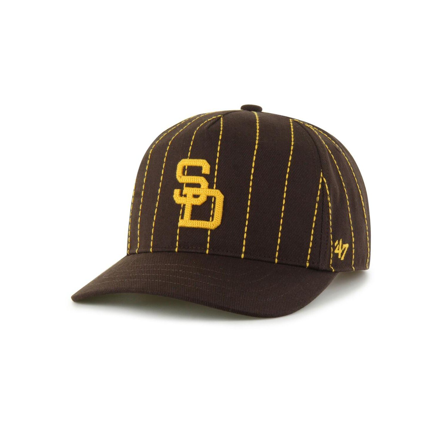 x Rawlings Men's Brown San Diego Padres Pinstripe Hitch Adjustable Hat