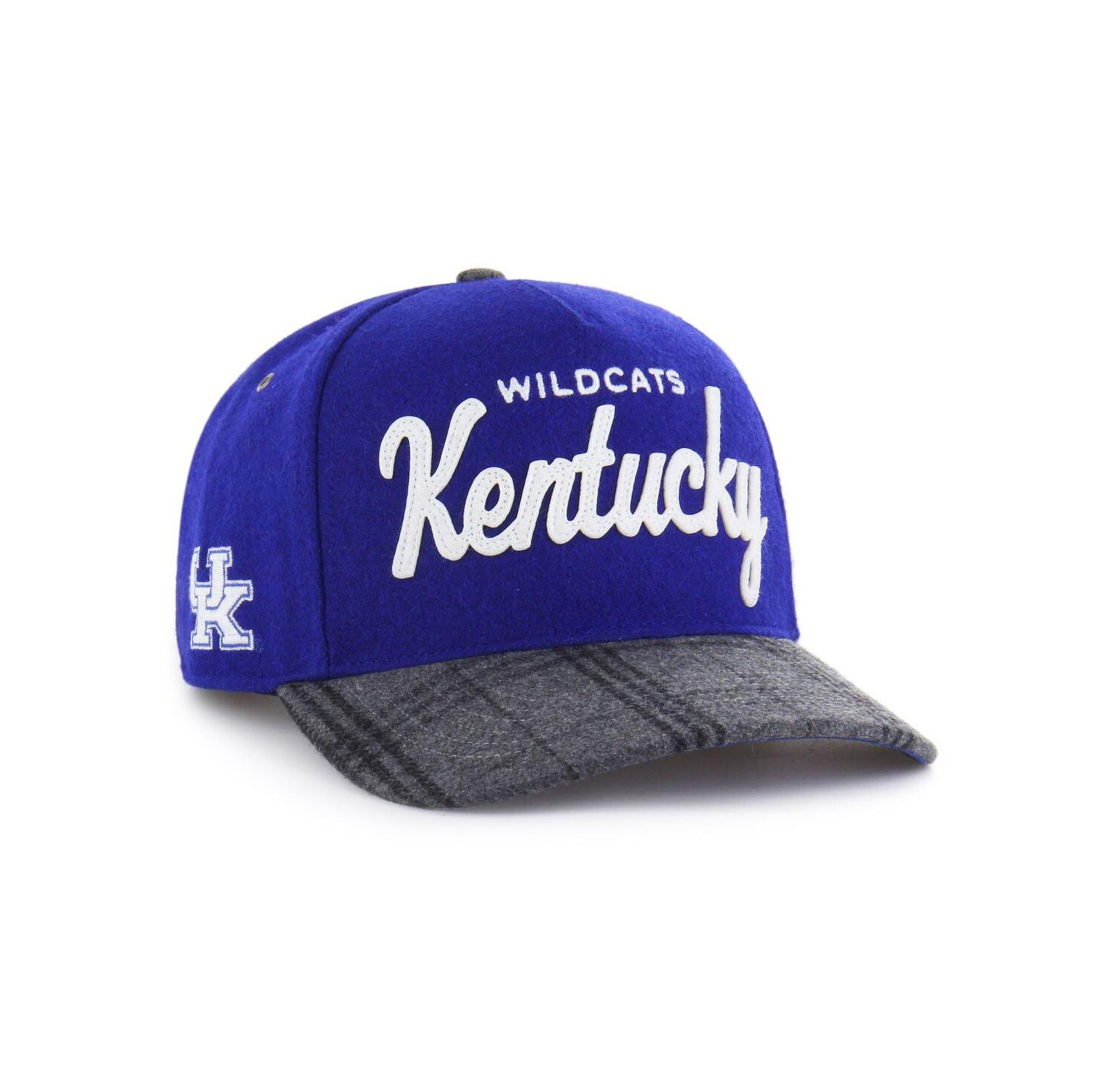 Men's and Women's Royal Kentucky Wildcats Windowpane Plaid Collection Hitch Adjustable Hat