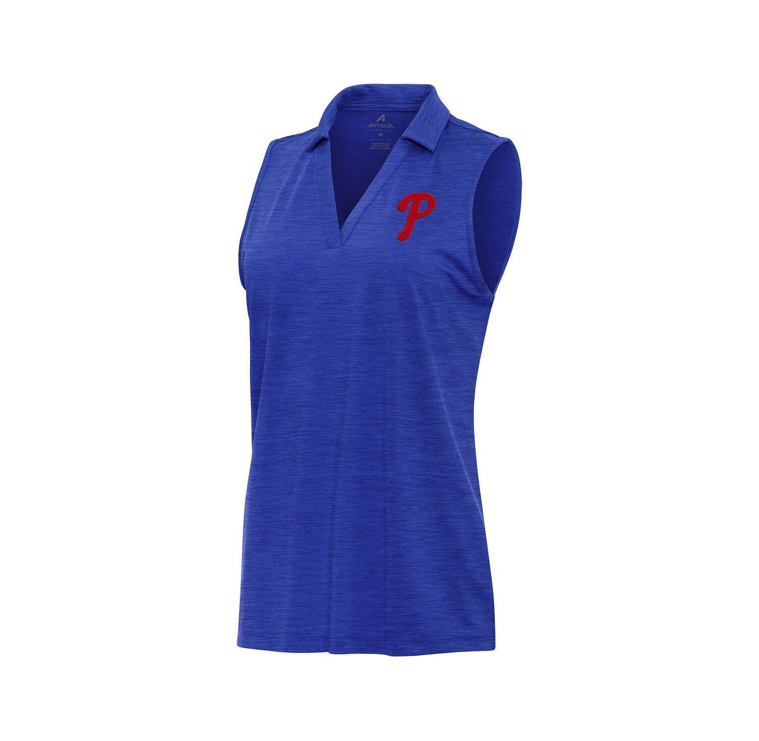 Women's Heather Royal Philadelphia Phillies Layout Sleeveless Polo Shirt
