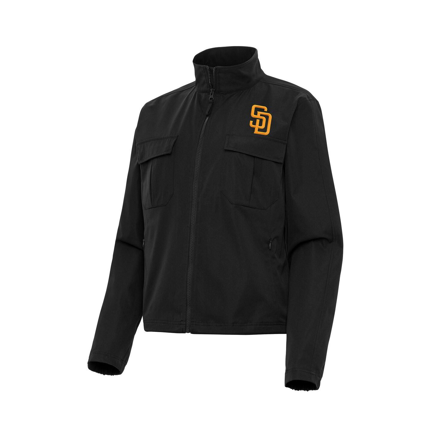 Женская куртка Antigua Black San Diego Padres Even Par Full-Zip — фото 1