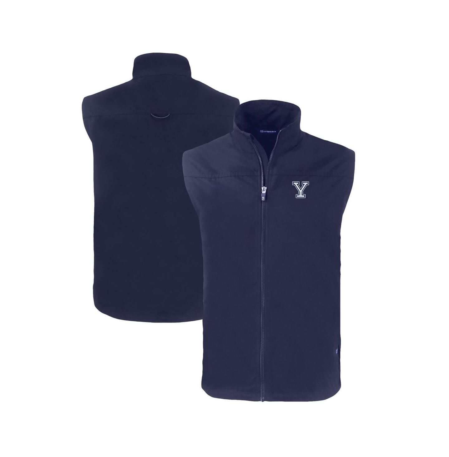 Мужской жилет Cutter & Buck Navy Yale Bulldogs Charter Eco Full-Zip Vest — фото 1