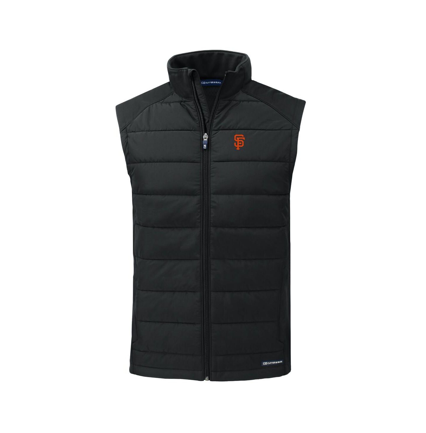 Мужской жилет Cutter & Buck Black San Francisco Giants Evoke Hybrid Eco Softshell Full-Zip Vest — фото 3