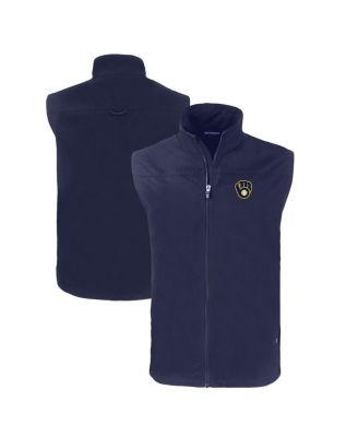 Men's Navy Milwaukee Brewers Charter Eco Full-Zip Vest