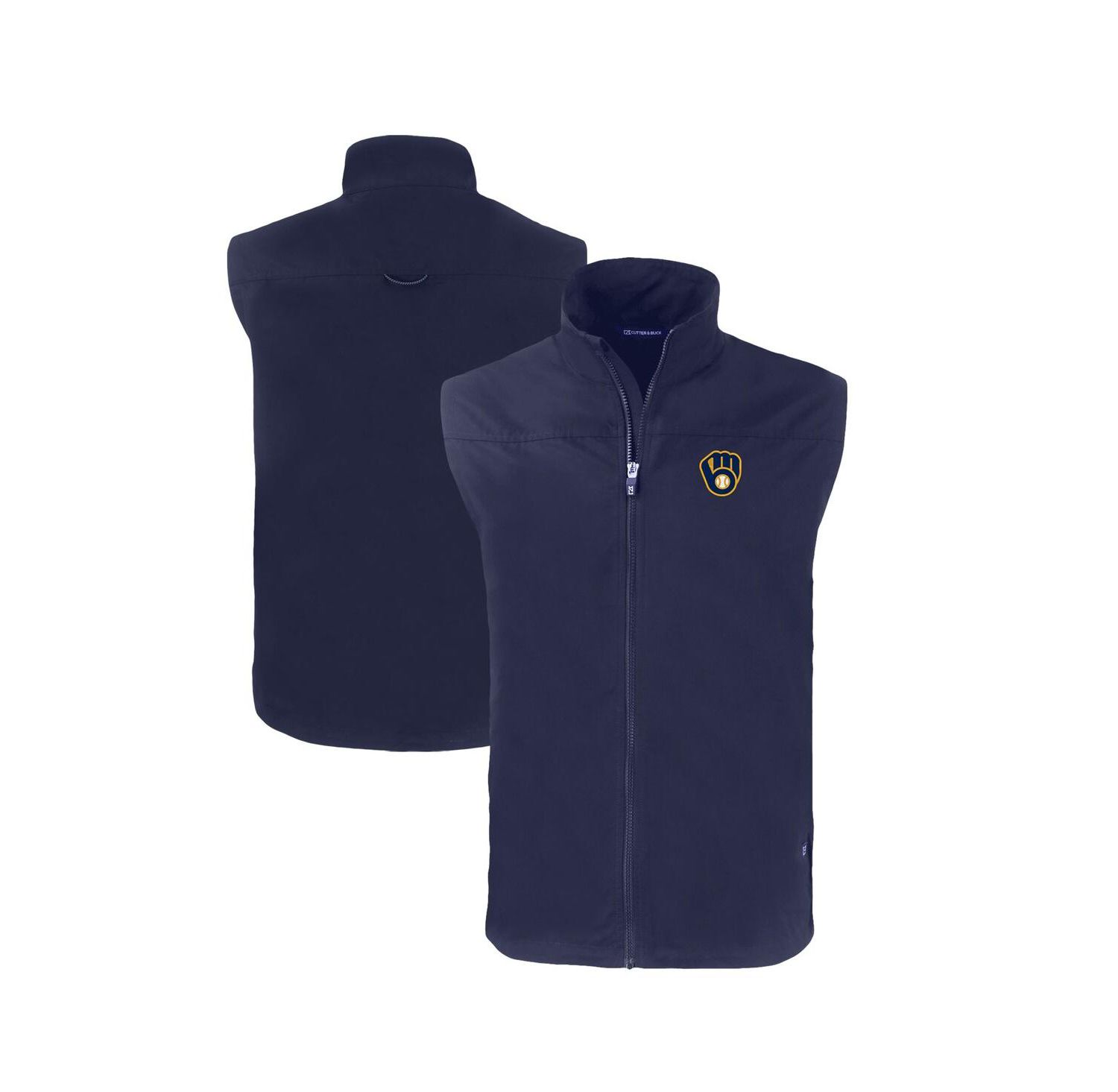 Men's Navy Milwaukee Brewers Charter Eco Full-Zip Vest
