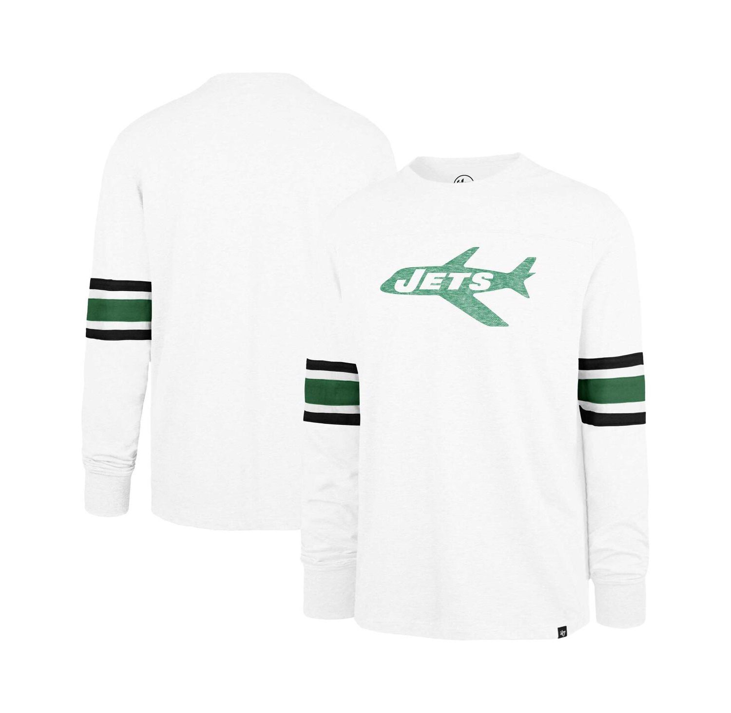 Men's White New York Jets Gridiron Throwback Premier Brex Long Sleeve T-Shirt