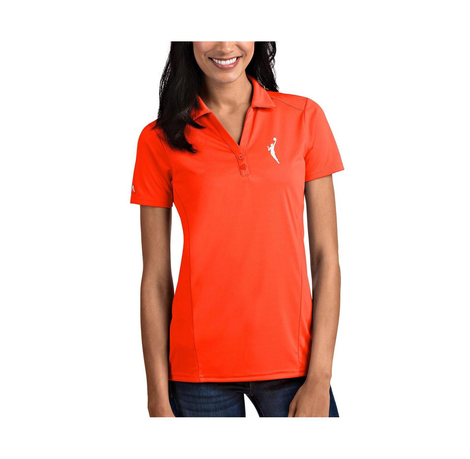Women's Orange WNBA Logo Tribute Polo Shirt