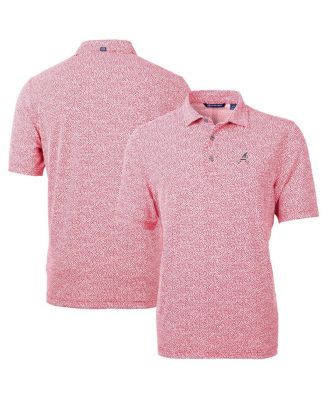 Men's Red Atlanta Braves Americana Logo Virtue Eco-Pique Botanical Polo Shirt