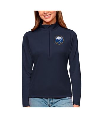 Women's Navy Buffalo Sabres Tribute Quarter-Zip Pullover Top