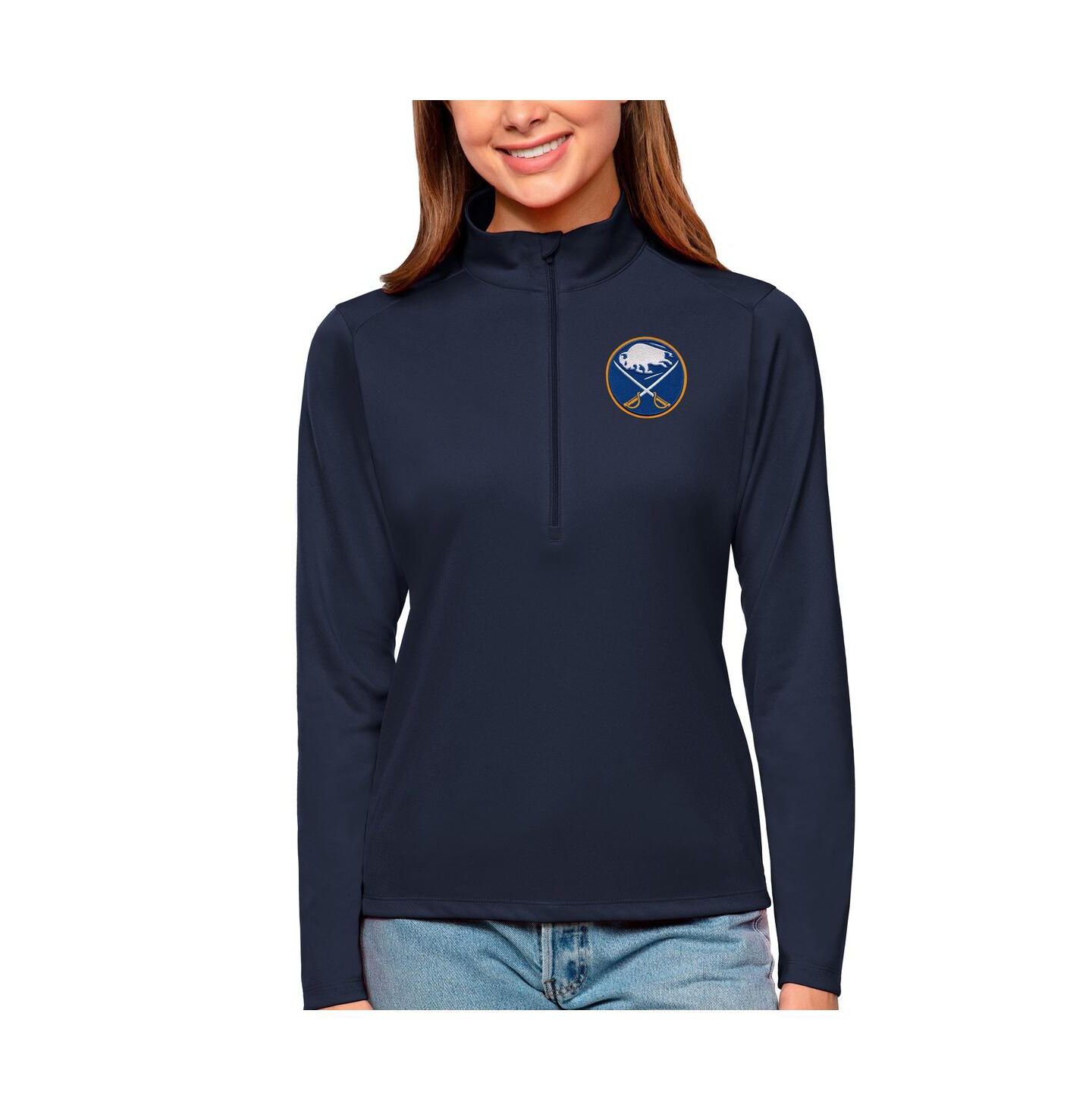 Женский свитер Antigua Navy Buffalo Sabres Tribute Quarter-Zip Pullover Top — фото 1