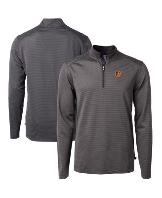 Men's Black/Gray Baltimore Orioles Virtue Eco Pique Micro Stripe Big & Tall Quarter-Zip Pullover