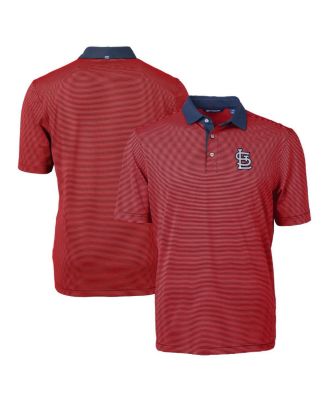 Men's Red/Navy St. Louis Cardinals Virtue Eco Pique Micro Stripe Big & Tall Polo Shirt