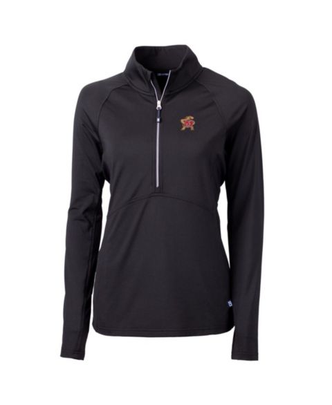 Женские свитеры Cutter & Buck Women's Black Maryland Terrapins Adapt Eco Knit Half-Zip Pullover Jacket