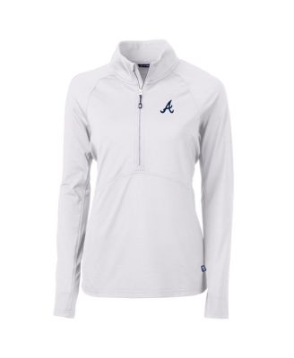 Women's White Atlanta Braves Adapt Eco Knit Stretch Half-Zip Pullover Top