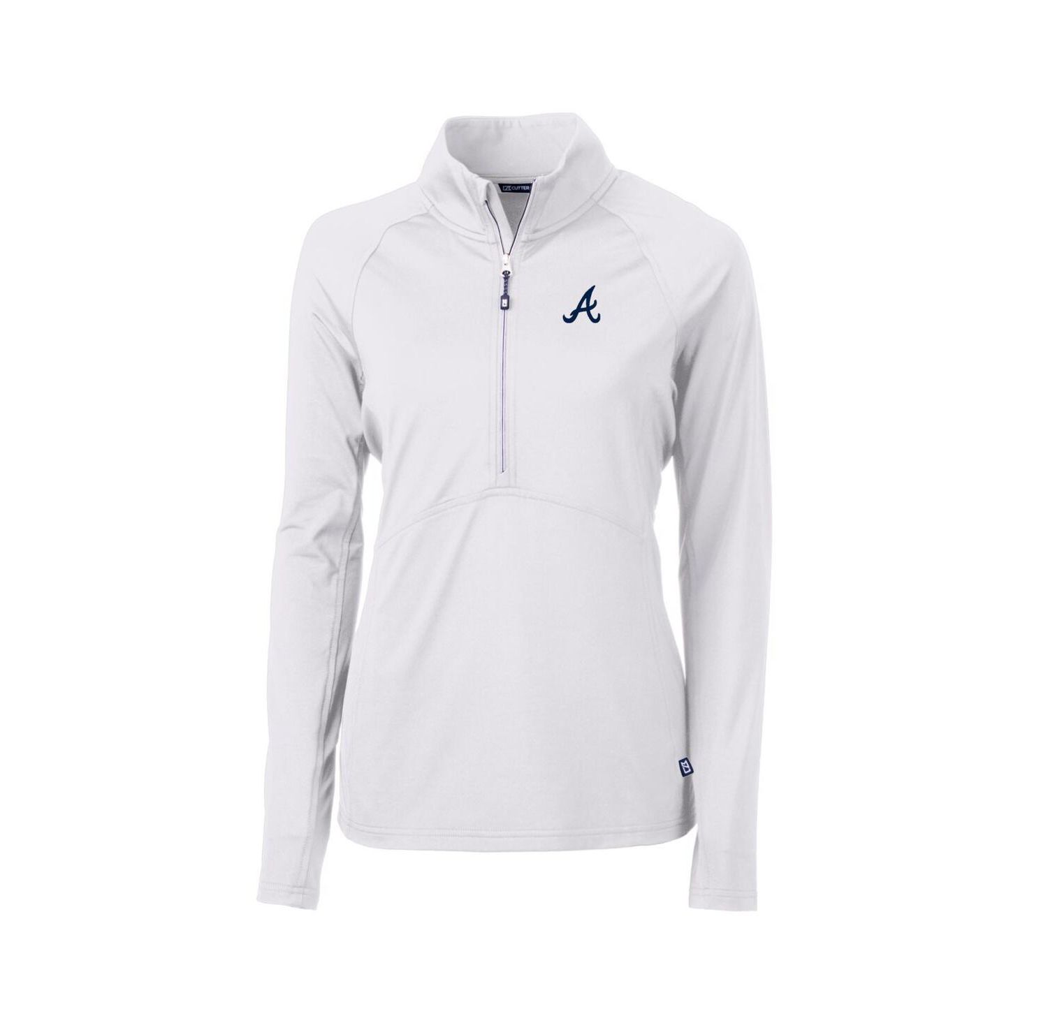 Women's White Atlanta Braves Adapt Eco Knit Stretch Half-Zip Pullover Top