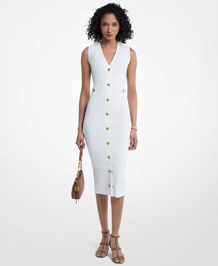 Women's V-Neck Sleeveless Midi Dress