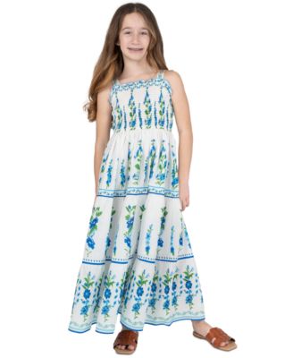 Girls' 7-16 Tropical Floral Print Maxi Dress