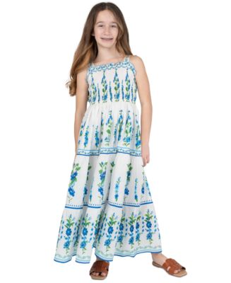 Rare Editions Girls' 7-16 Tropical Floral Print Maxi Dress - Macy's