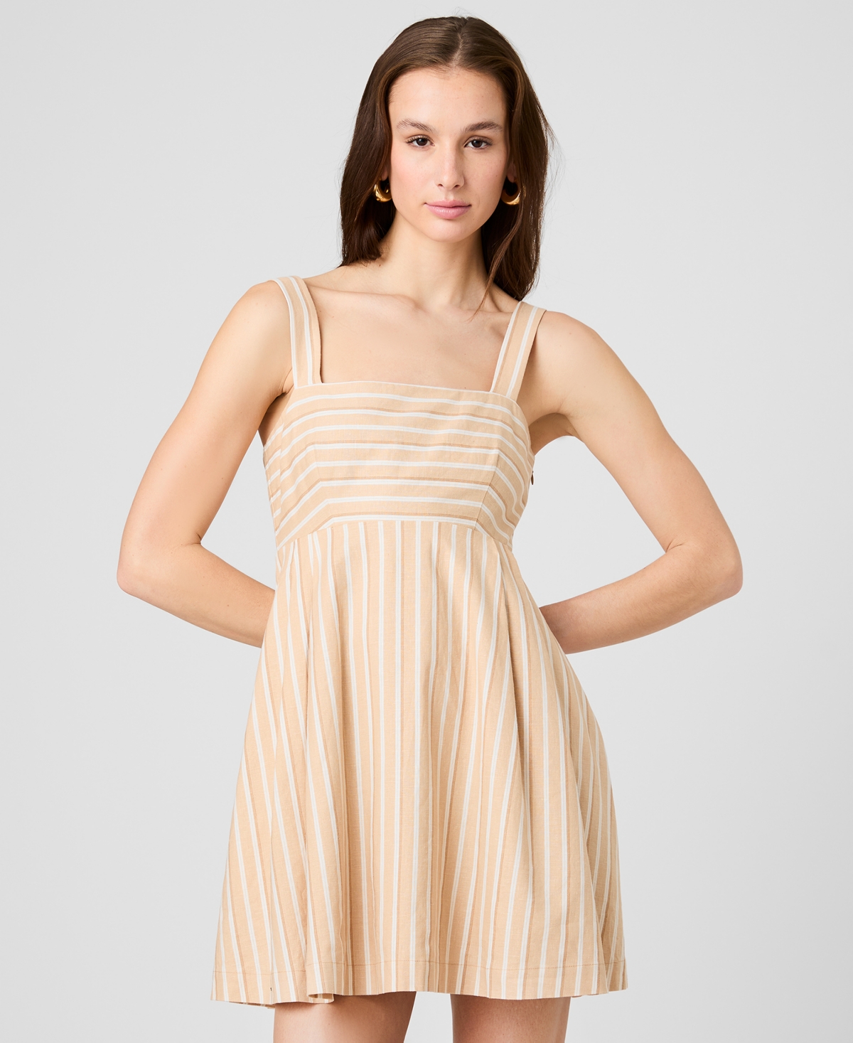 French Connection Women's Square Neck Babydoll Mini Dress