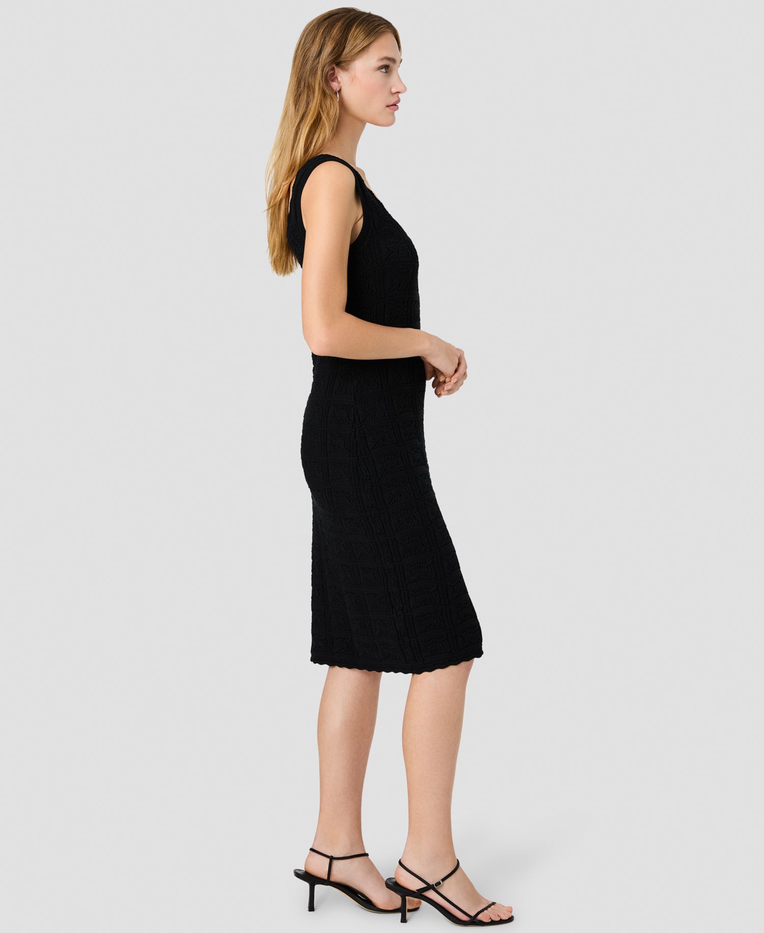 Women's Nellis Square Crochet Knit Midi Dress