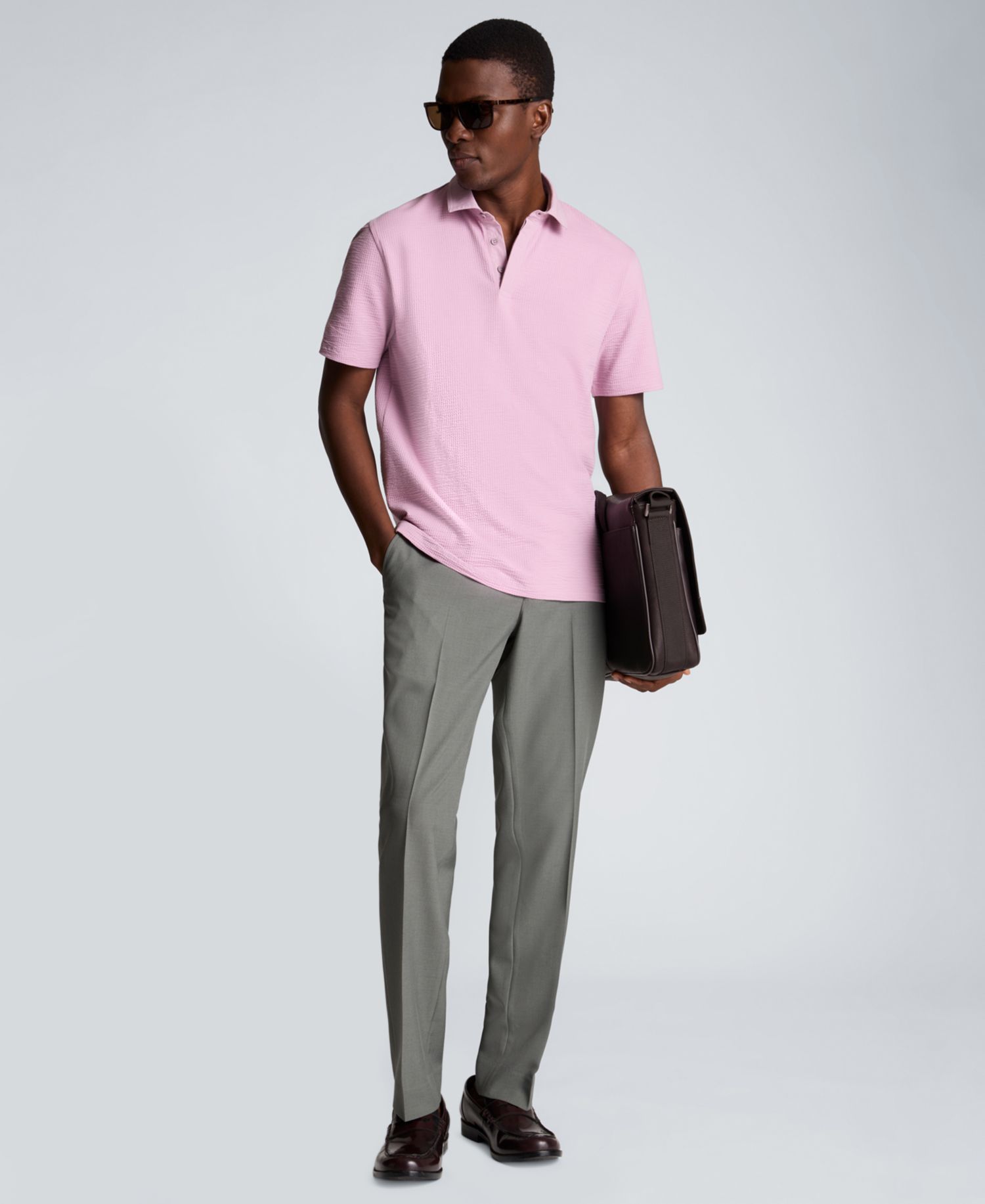 Men's Seersucker Classic-Fit Polo Shirt