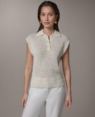 Women's Sleeveless Polo Sweater