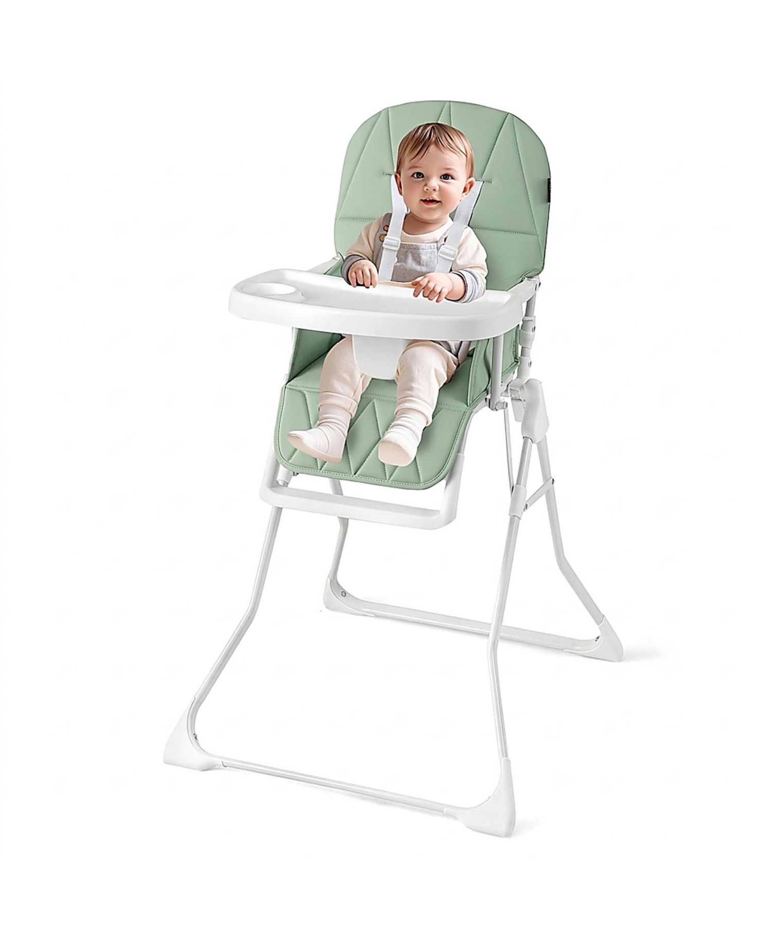 Baby Compact Foldable High Chair with Removable Waterproof Cushion