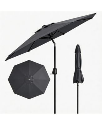 9ft Outdoor Patio Umbrella, Waterproof and UV Protected, 8 Durable Ribs, Crank and Push Button Tilt, Easy Setup, for Garden, Deck and Pool