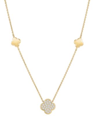 Wrapped Diamond 3-Clover Necklace 110 ct tw in 10k Yellow Gold - Yellow Gold 1500$