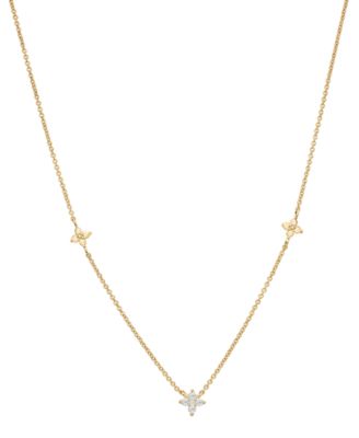 Diamond Station Necklace (1/10 ct. t.w.) in 10k Yellow Gold
