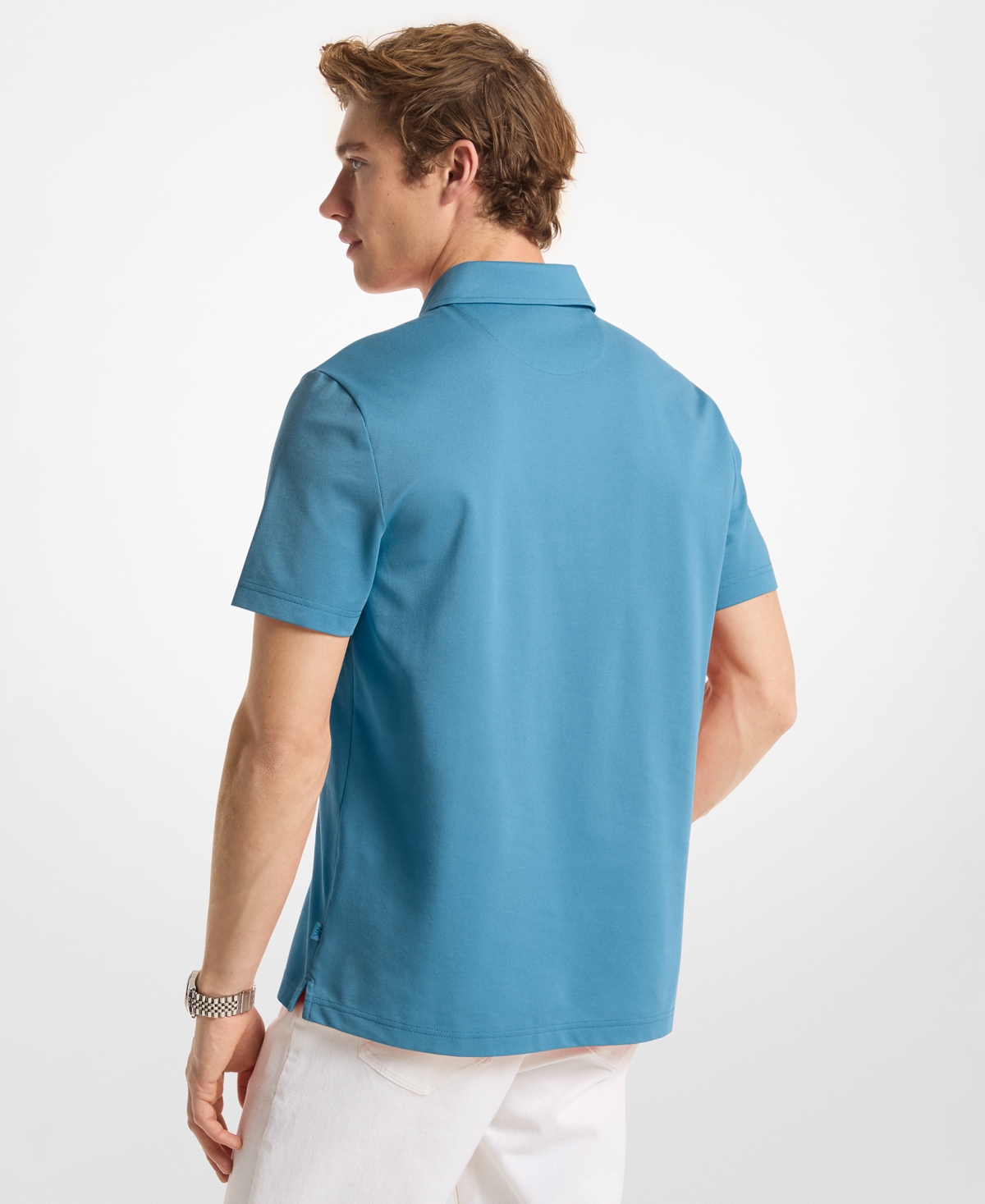 Michael Kors Men's Sleek Regular-Fit 1/4-Zip Pique Polo Shirt